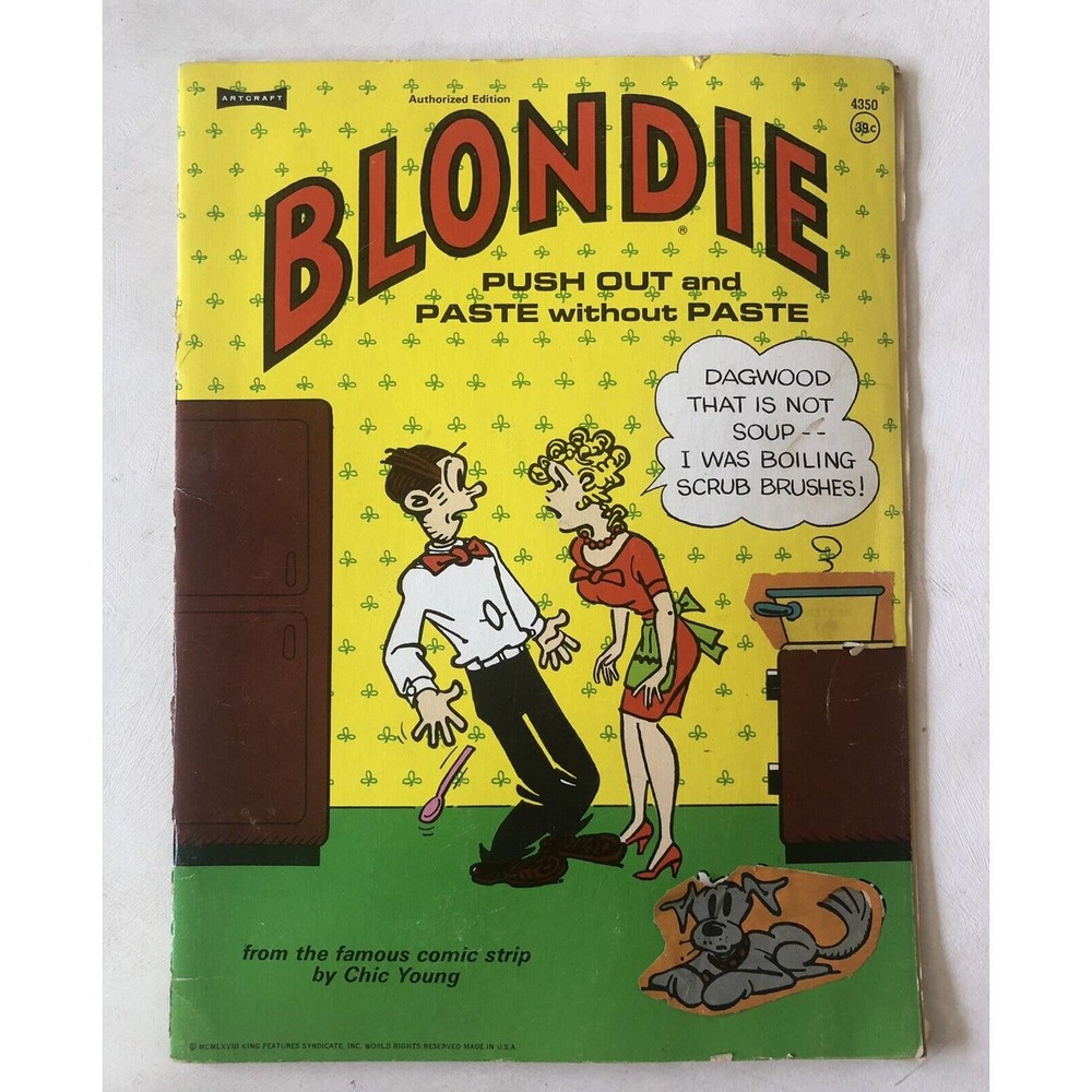 Vintage 1968 Blondie Sticker Book Dagwood Comic Strip Artcraft Chic Young Used